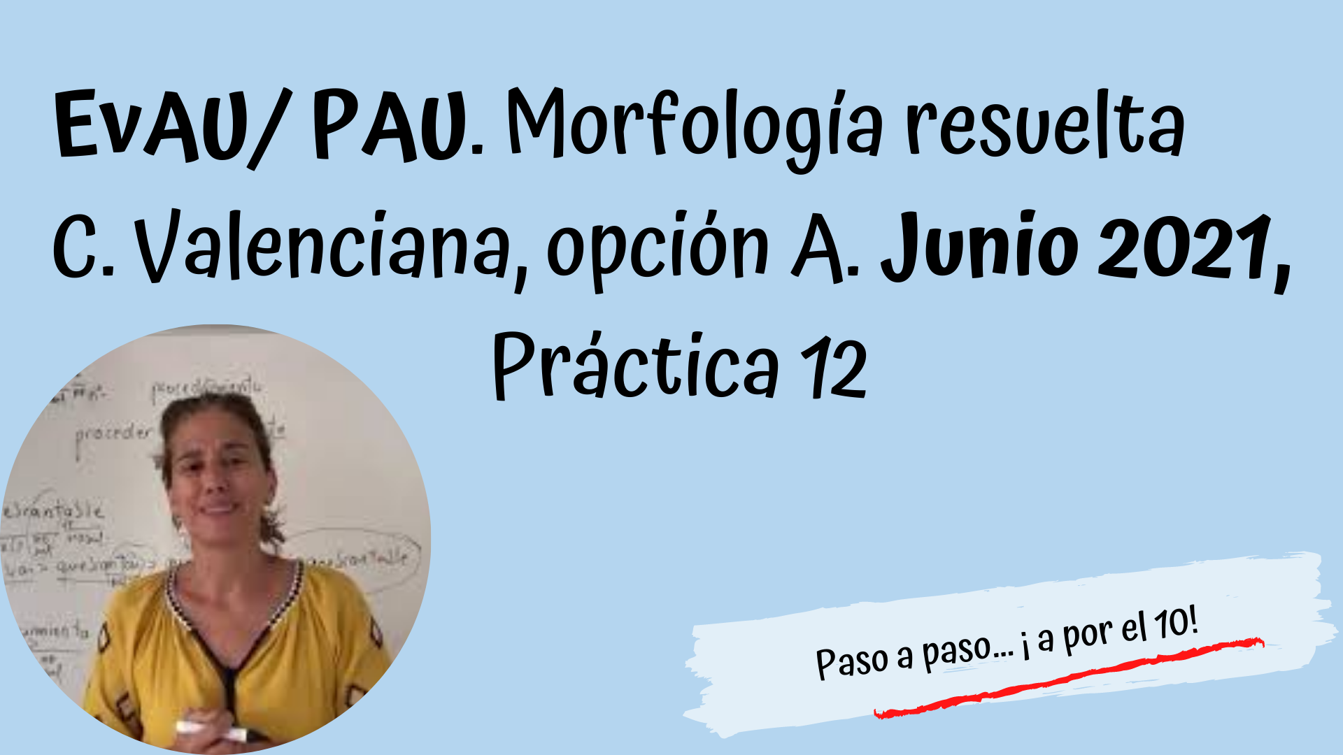 Morfología resuelta EvAU/PAU. C. Valenciana, junio 2021.